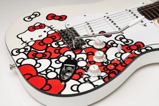 Detail of the Made in Japan Hello Kitty Stratocaster