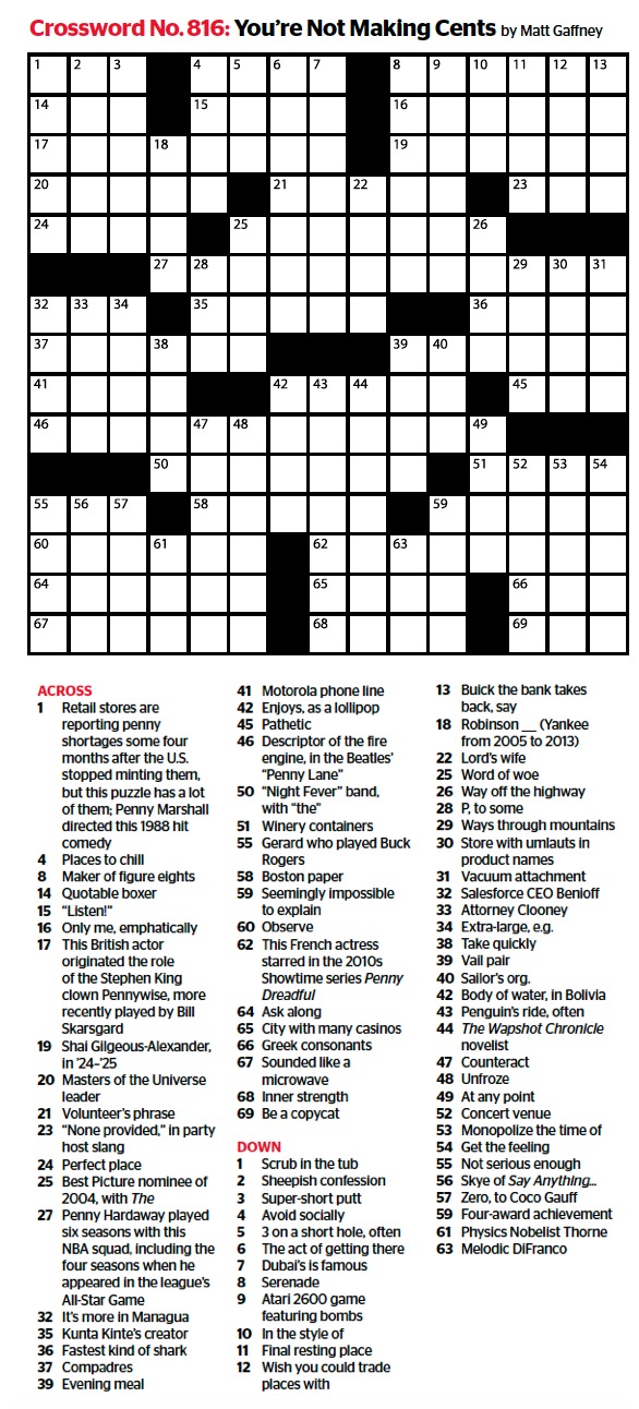 The Week magazine crossword puzzle for Nov. 14, 2025.