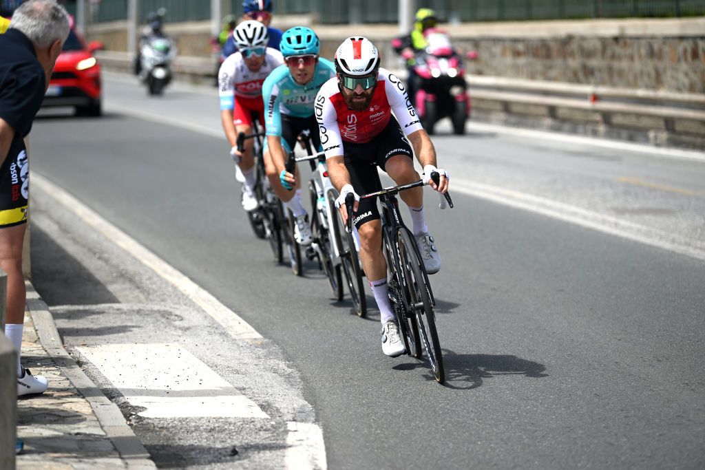 LUCCA ITALY MAY 08 Simon Geschke of Germany and Team Cofidis leads the breakaway during the 107th Giro dItalia 2024 Stage 5 a 178km stage from Genova to Lucca UCIWT on May 08 2024 in Lucca Italy Photo by Dario BelingheriGetty Images
