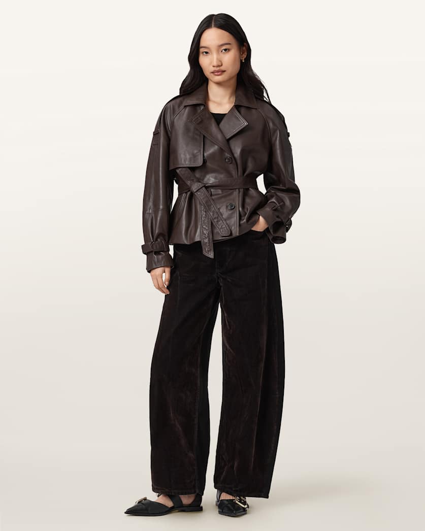 Helena Barrel Leg Flocked Jeans