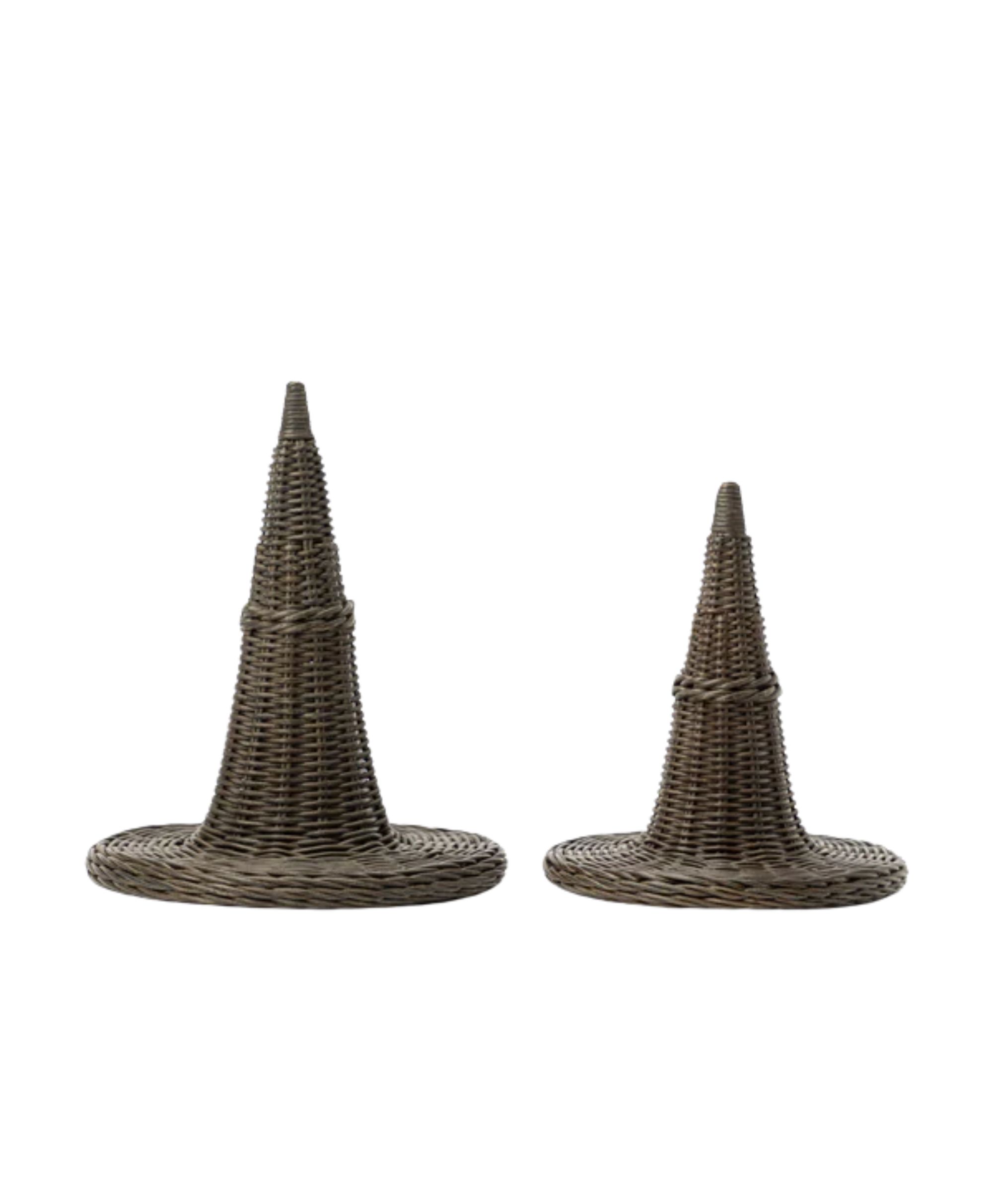 Wicker Witch Hats (Set of 2)