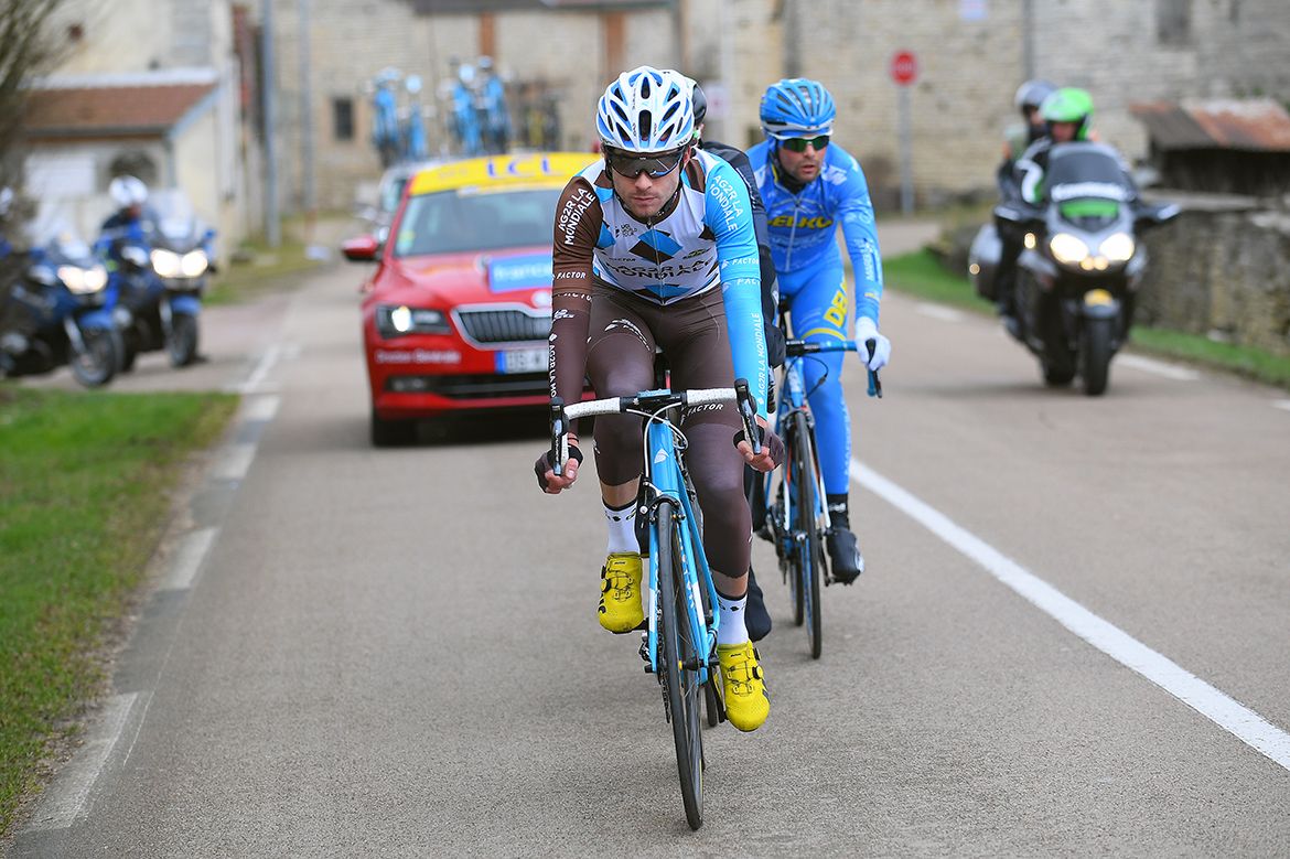 Pierre Latour (AG2R) leads the breakaway