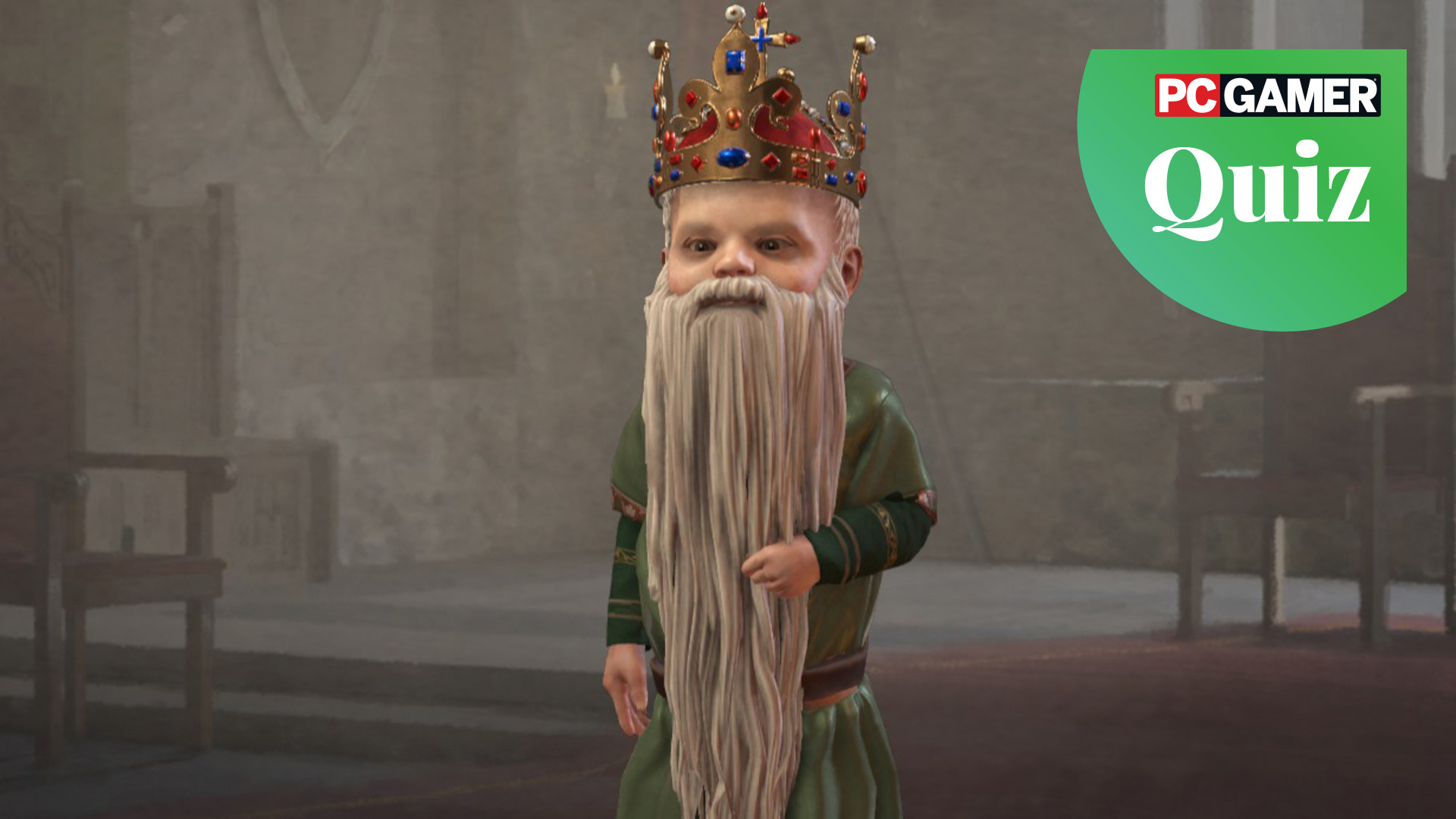 A baby with a long, grey beard in Crusader Kings 3.