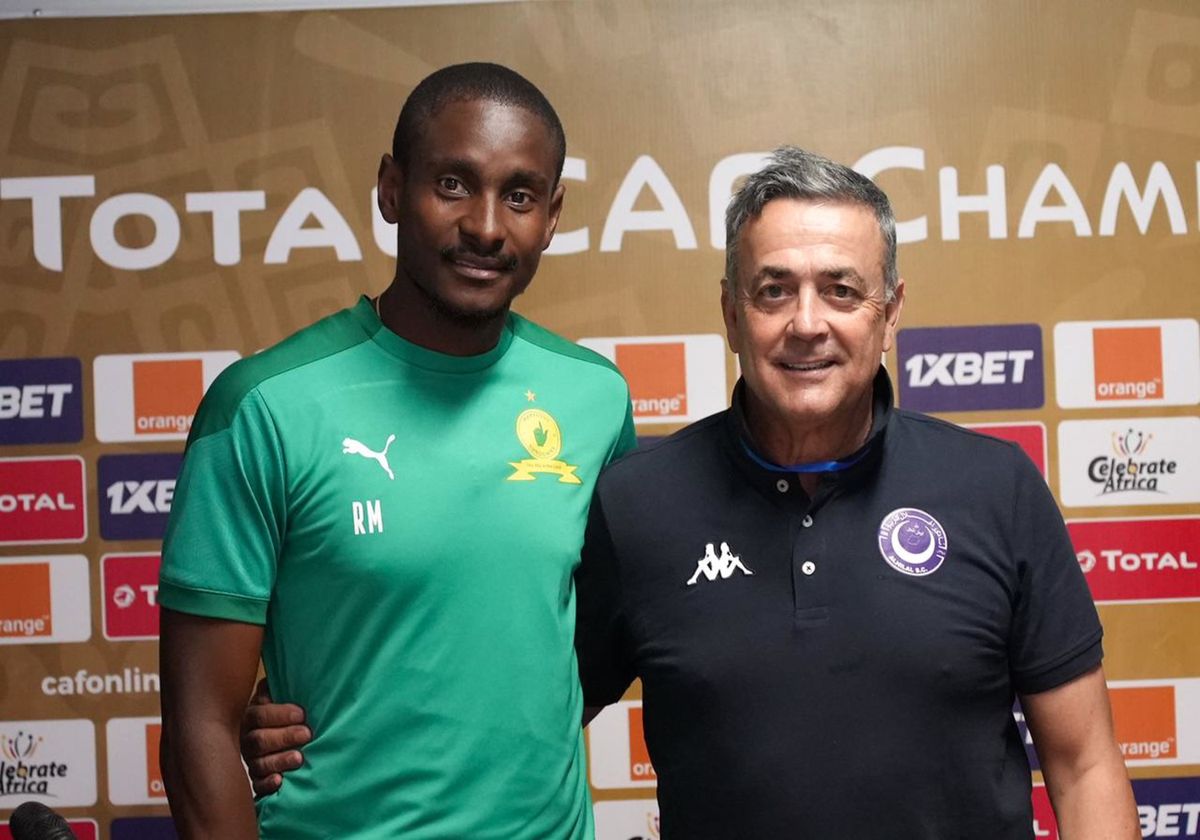 Mamelodi Sundowns co-coach Rhulani Mokwena and Al Hilal coach Ricardo Formosinho