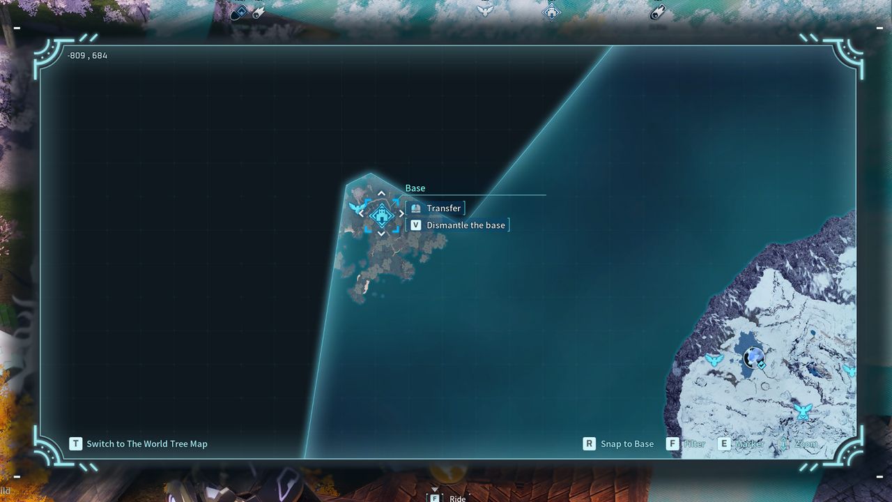 Palworld - The Foot of the World Tree, highlighting where you can build a base.