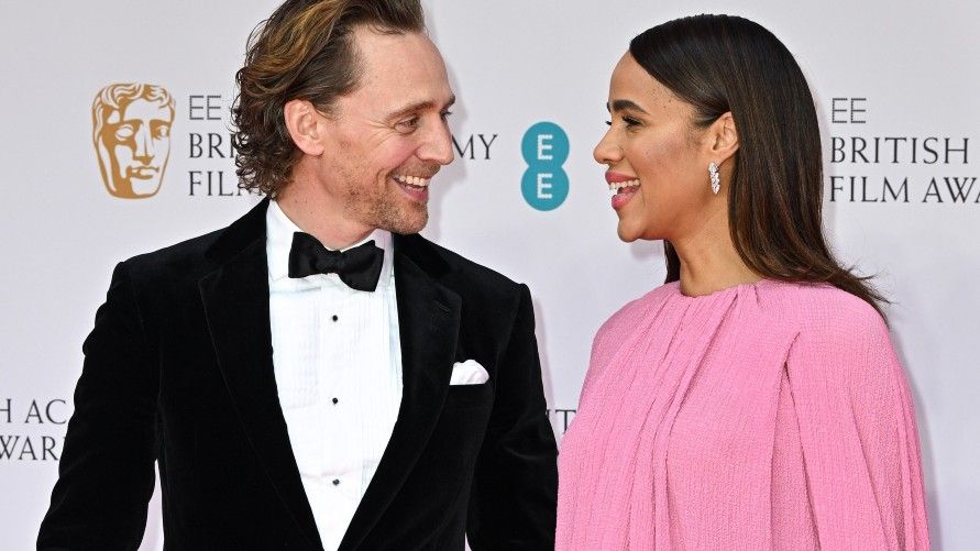 Tom Hiddleston and Zawe Ashton attend the EE British Academy Film Awards 2022 at Royal Albert Hall on March 13, 2022 in London, England.