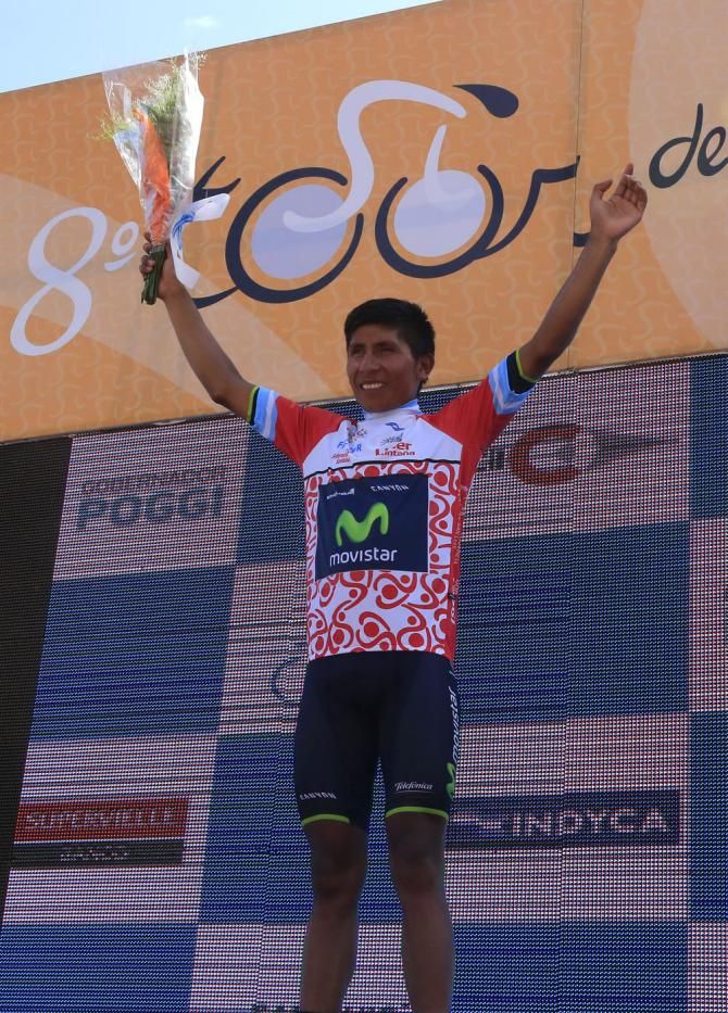 Nairo Quintana (Movistar) in the leader's jersey