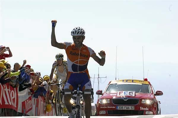 Juan Manuel Garate (Rabobank) celebrates.