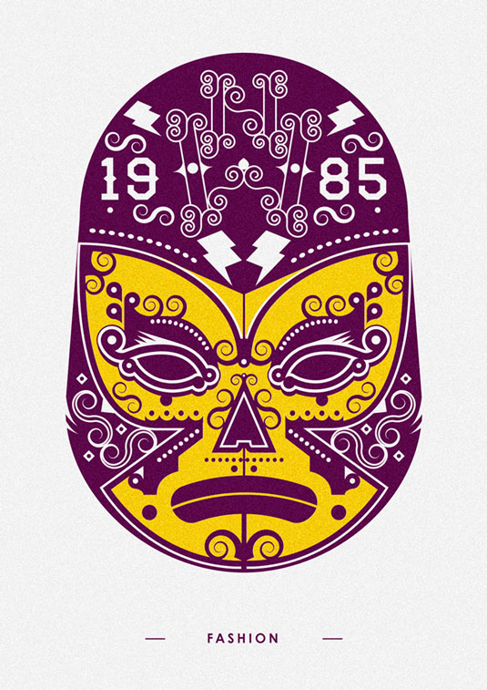 The 'fashion' print is gold and purple letterpressed on Pristine White Colorplan (540gsm)