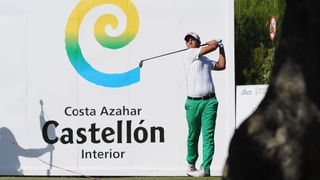 Matteo Manassero takes a shot at the Castello Masters Costa Azahar