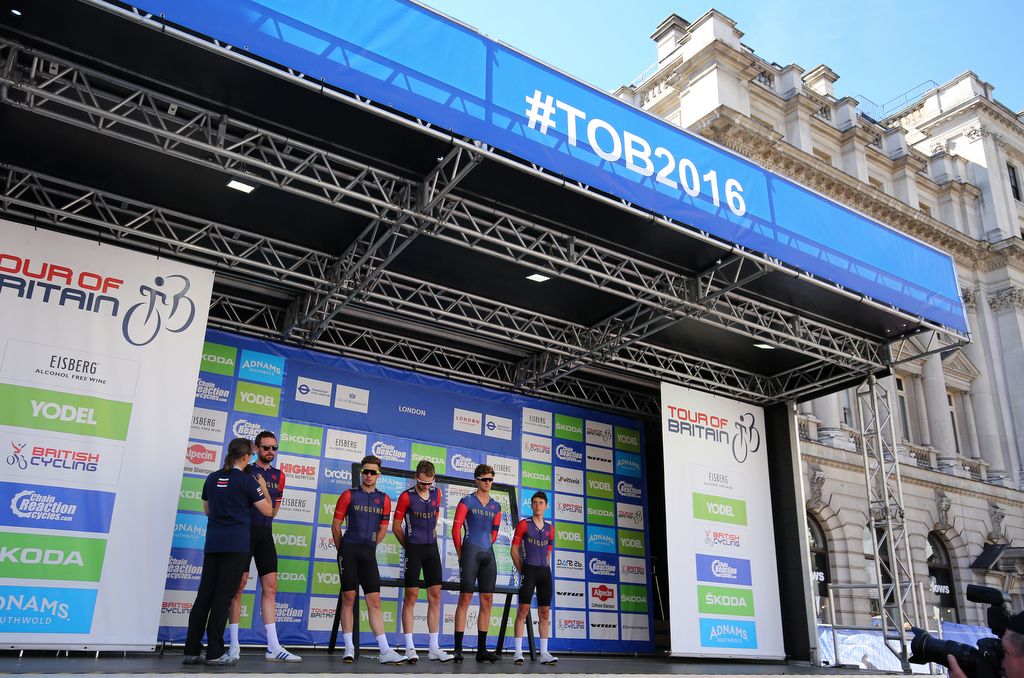Team WIGGINS are presented to the crowd