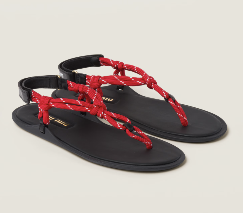 MIU MIU , Riviere cord and leather sandals