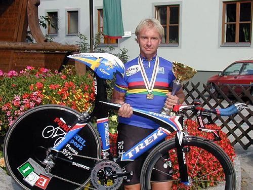 Happier times in 2002 after his second world TT title