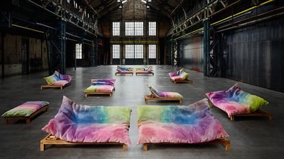 Jan Kath new furniture 'Daydreamer': a rainbow tie-dyed lounge 
