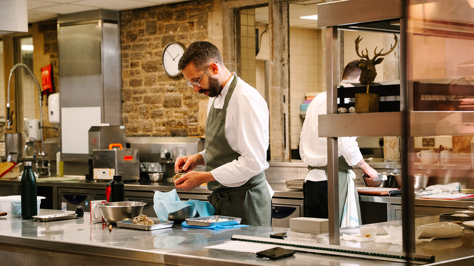 Chef Ben Wilkinson in the kitchen at The Pass at South Lodge