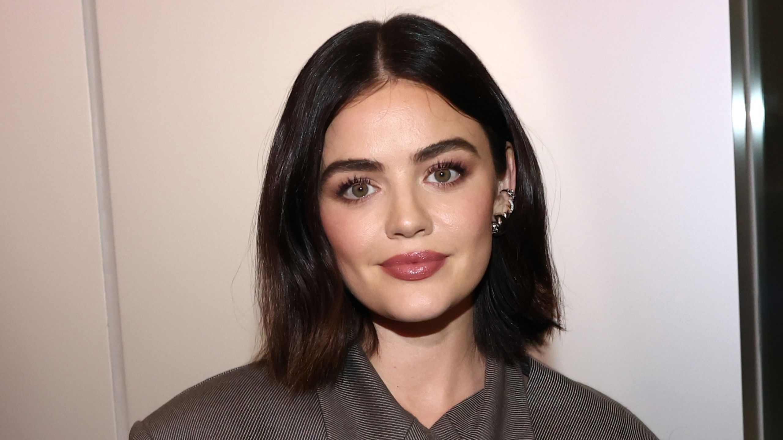 lucy hale on a white background