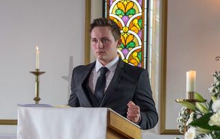 Guilt-ridden Lachlan ducks out of his mum and granddad's funeral to try to make sure his killer secret stays hidden…