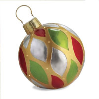 Frontgate LED Metallic Red and Green Yard Ornament | was