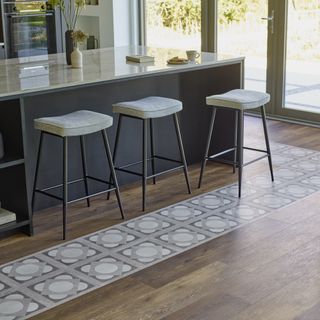 Amtico tiles in kitchen around island