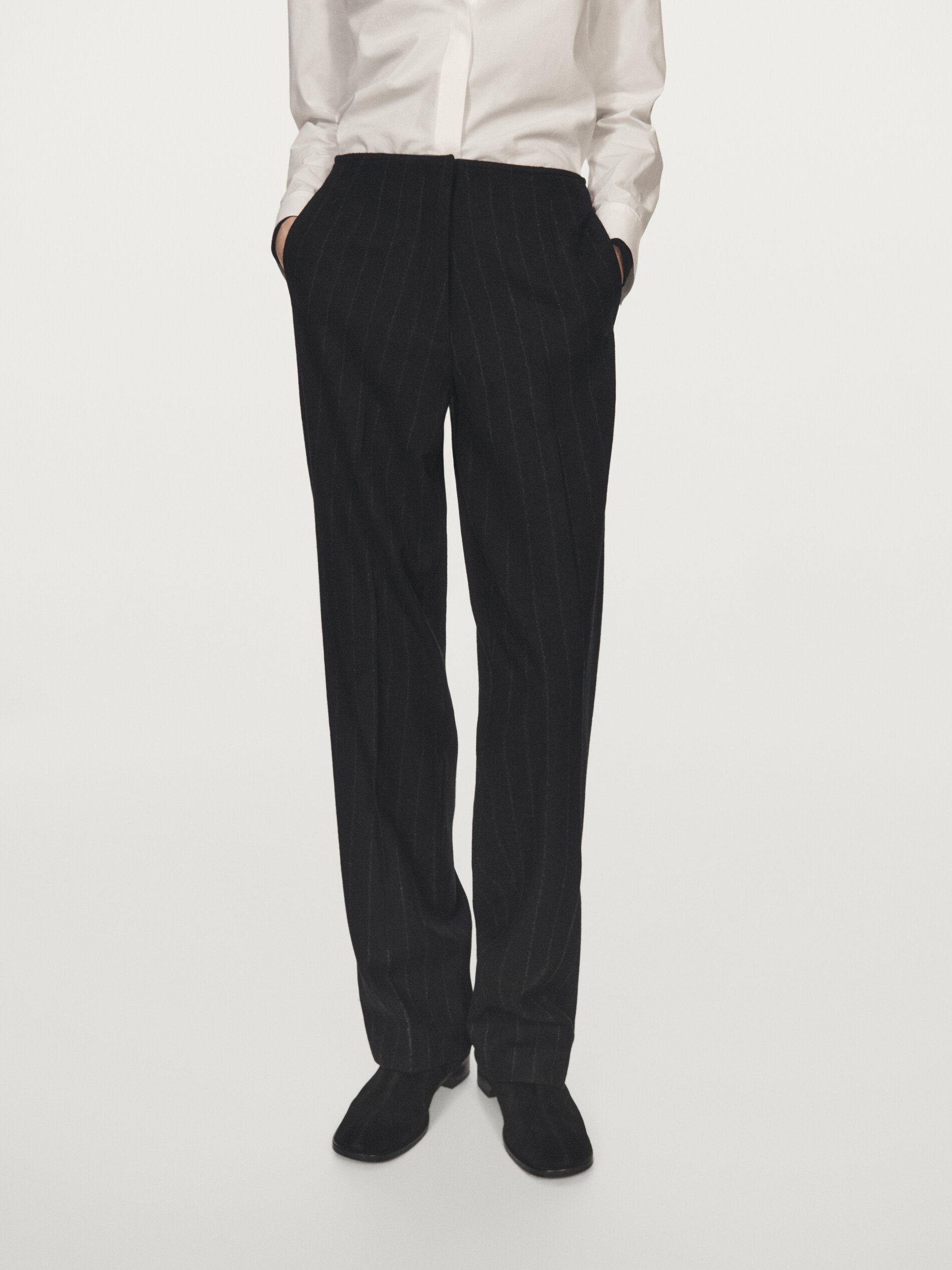 Straight-Leg Pinstripe Trousers
