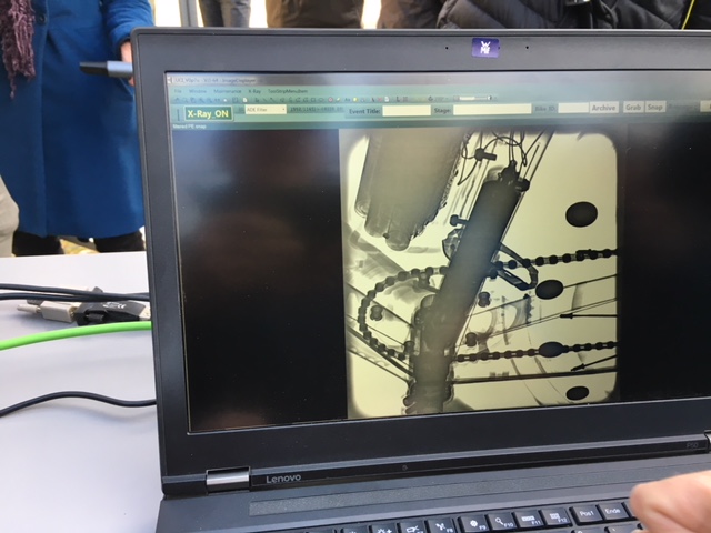 UCI techs show media the new motor-detecting technology