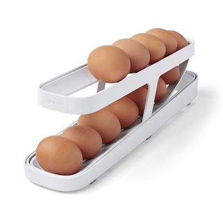 Youcopia Rolldown™ Egg Dispenser, Space-Saving Rolling Eggs Dispenser and Organizer for Refrigerator Storage