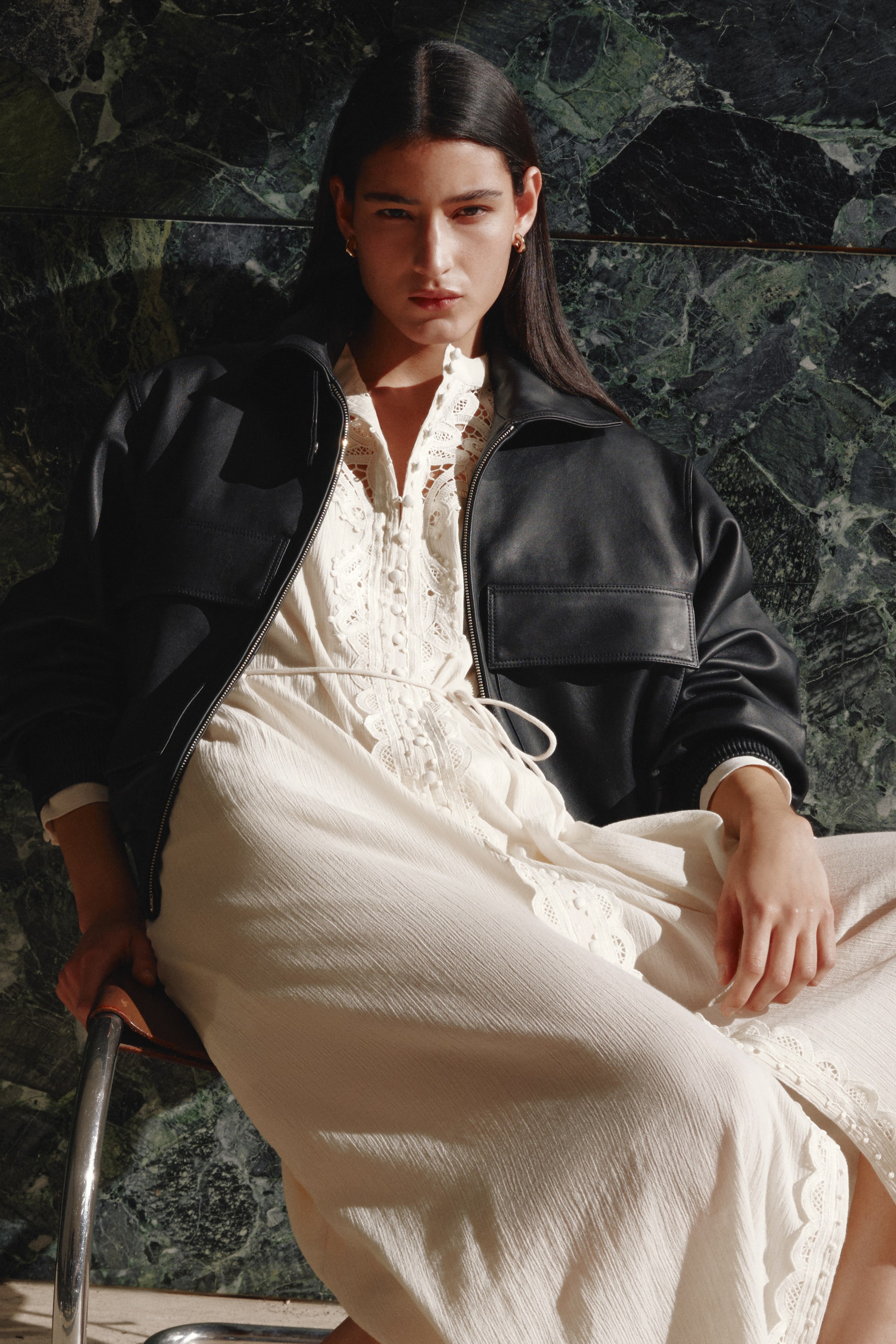 Lace-Detail Cotton Dress