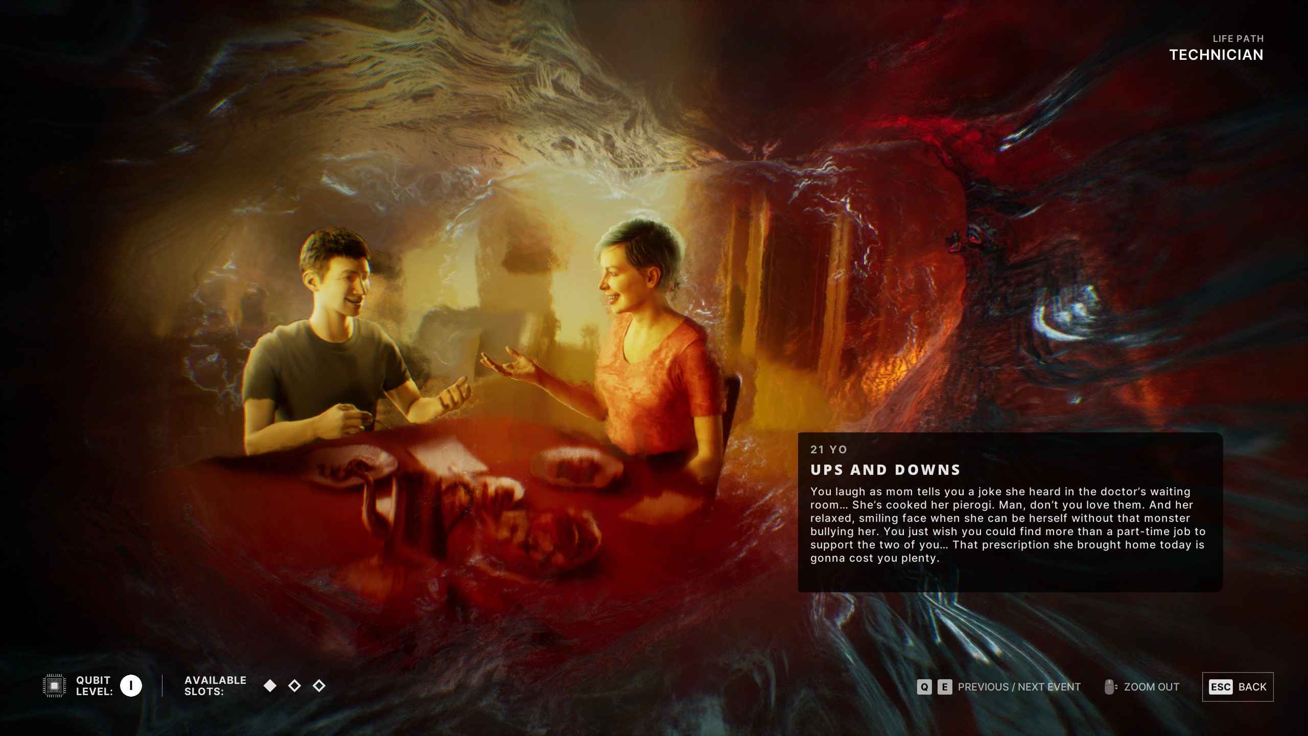 The Alters screenshot of a life choice in game.