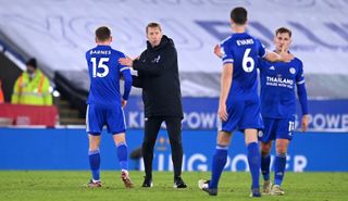 Brighton manager Graham Potter (centre) had no complaints about the result