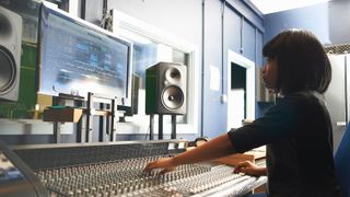 mixing in a recording studio