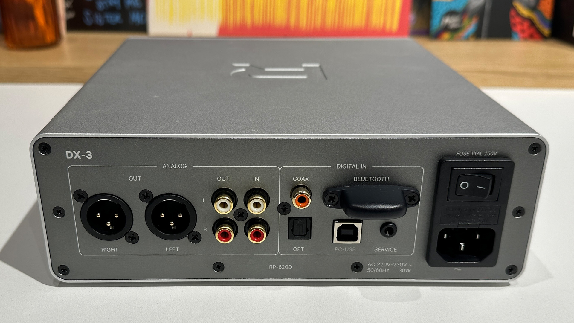 Rotel DX-3 DAC/headphone amp rear of unit showing connections