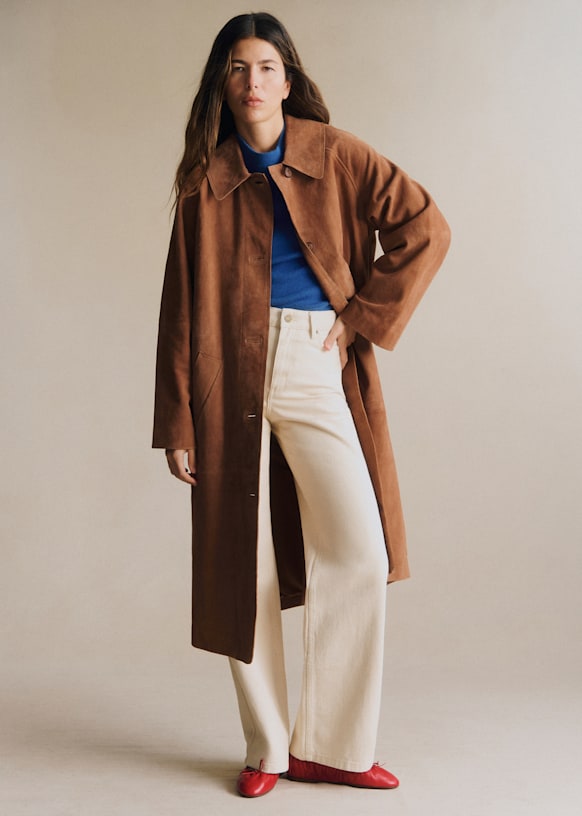 Clyde Coat - Camel Suede - Goat Leather - S&amp;eacute;zane