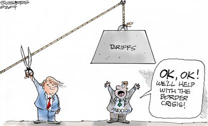 Political Cartoon U.S. Trump Mexico Border Crisis Tariffs