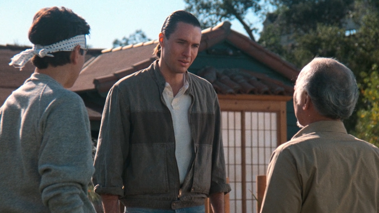 Terry Silver meeting Daniel and Mr. Miyagi in The karate Kid Part III