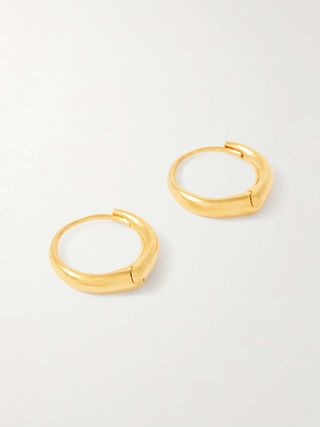 Large Hellenic Gold Vermeil Hoop Earrings