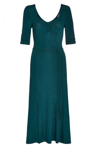 Jade Green Ribbed Sweetheart Neckline Dress – was £59, now £17.50