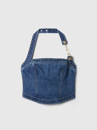 Gap × Cult Gaia Cropped Denim Bustier