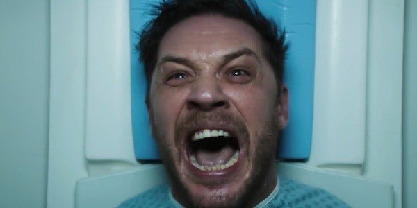 Tom Hardy screaming in the Venom trailer