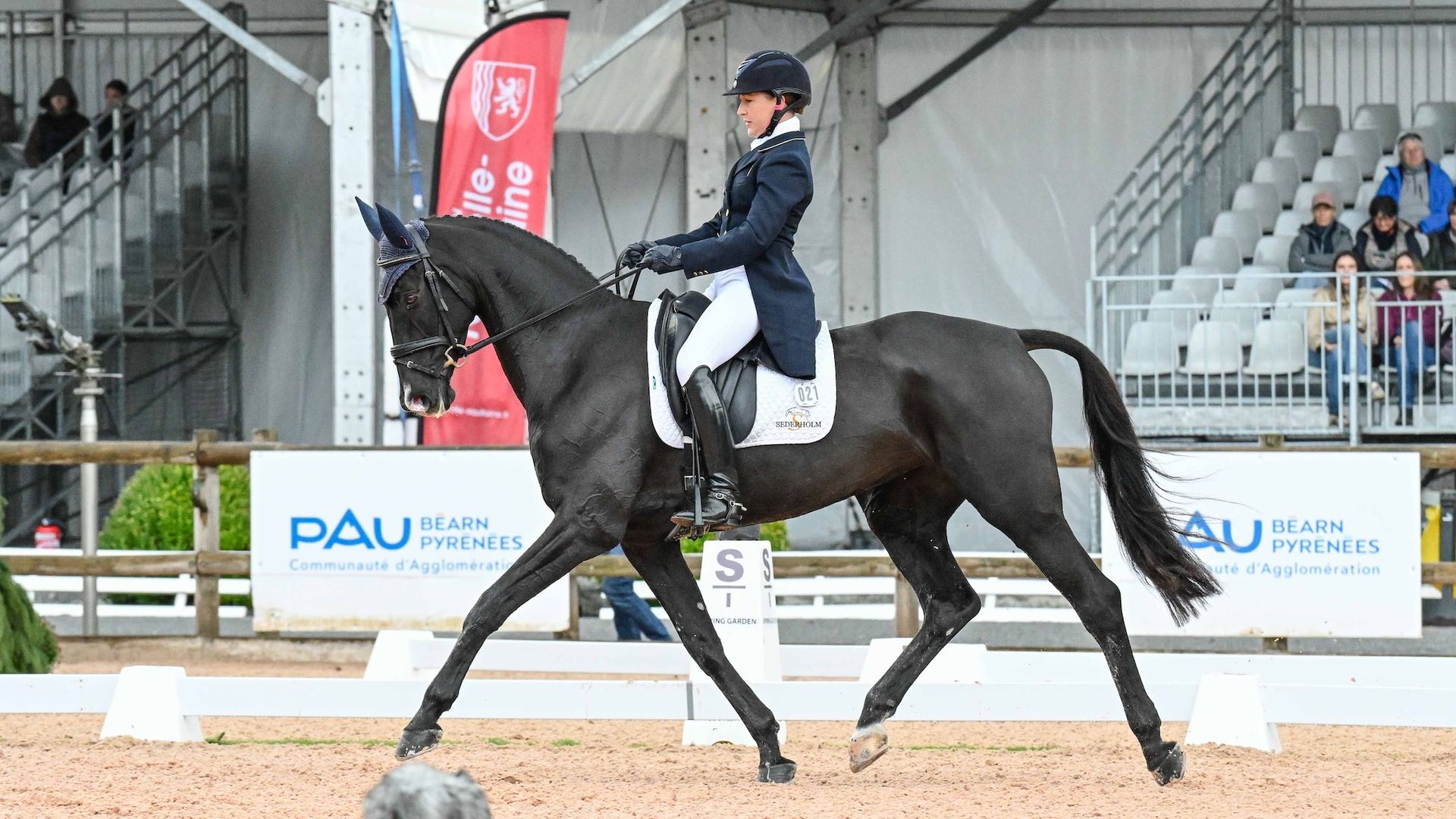 Tiana Coudray and Cancaras Girl in Pau Horse Trials dressage phase