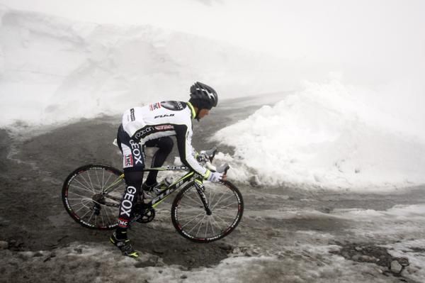 One rider almost comes off