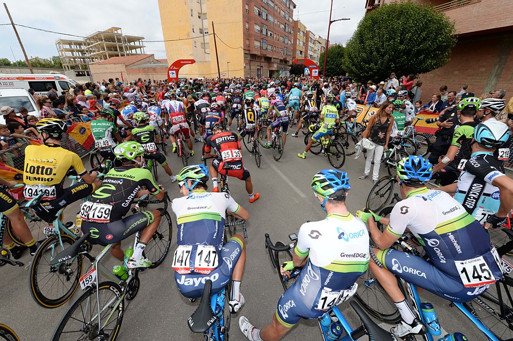 The start of stage 13 of the Vuelta a Espana