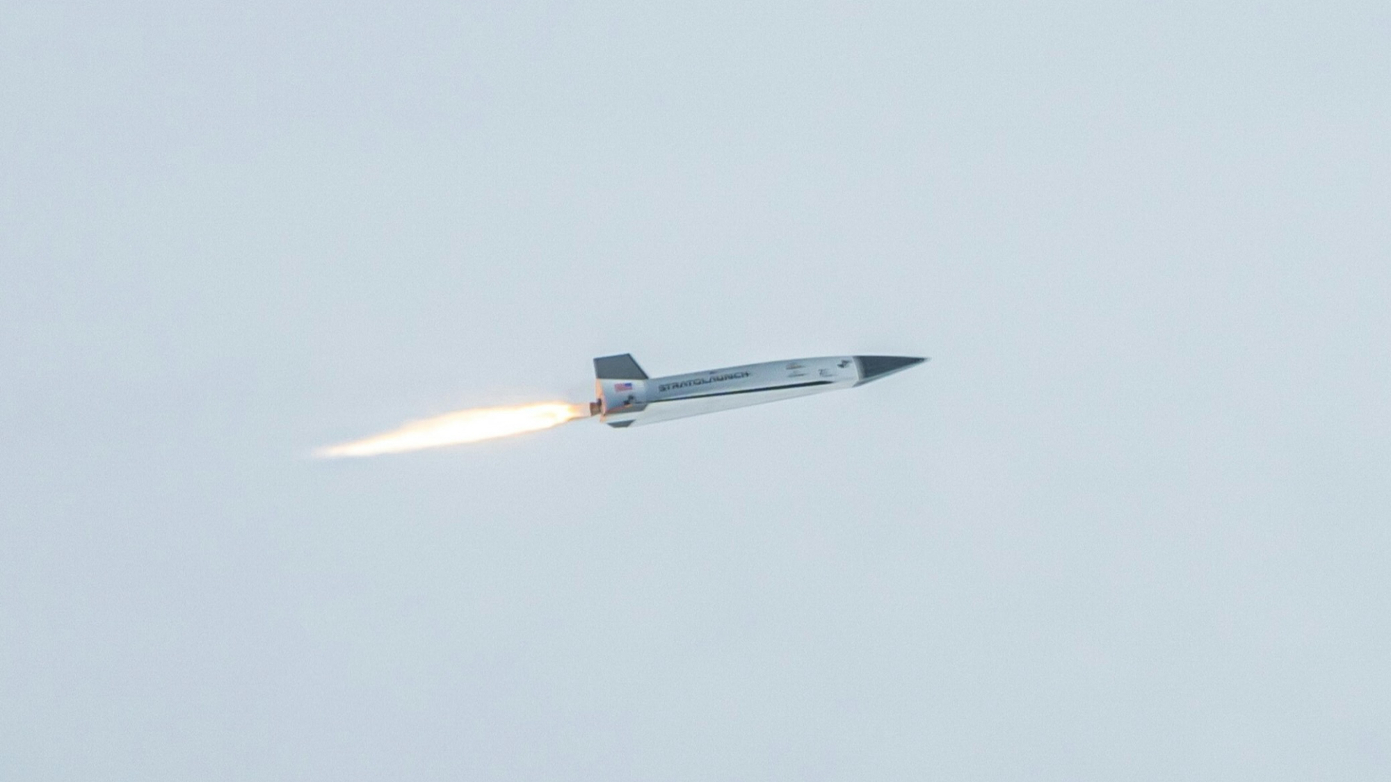 Stratolaunch&#039;s Talon-2A hypersonic vehicle during a hypersonic test flight in either December 2024 or March 2025.