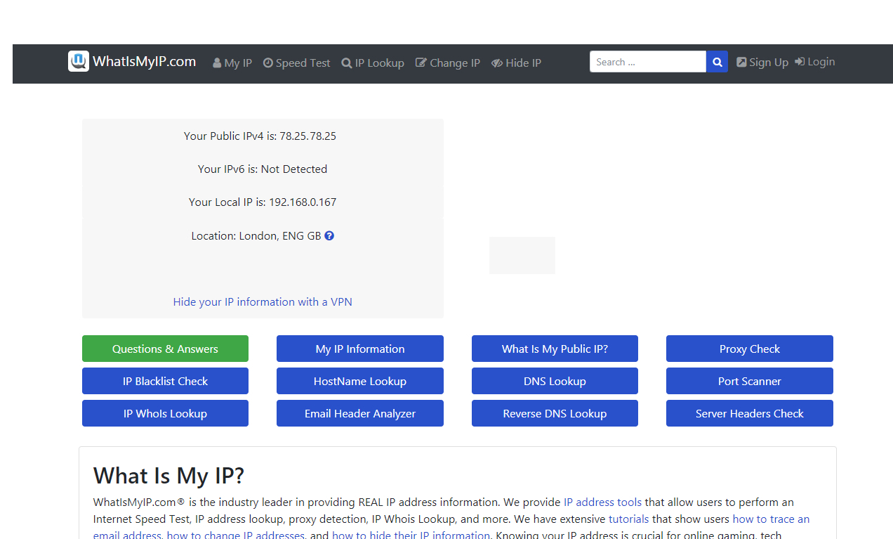 Finding your public IP address