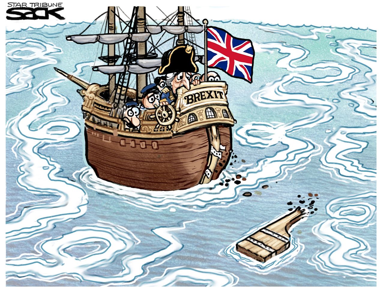 Political Cartoon U.S.&amp;amp;nbsp; Theresa May Brexit British lawmakers No Deal&amp;amp;nbsp;