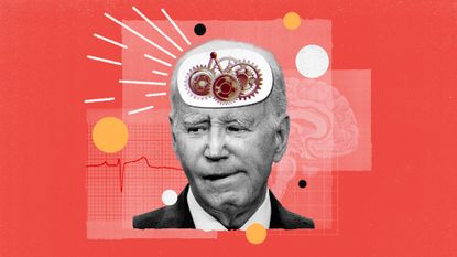 Illustration of Joe Biden with cogs turning in his head
