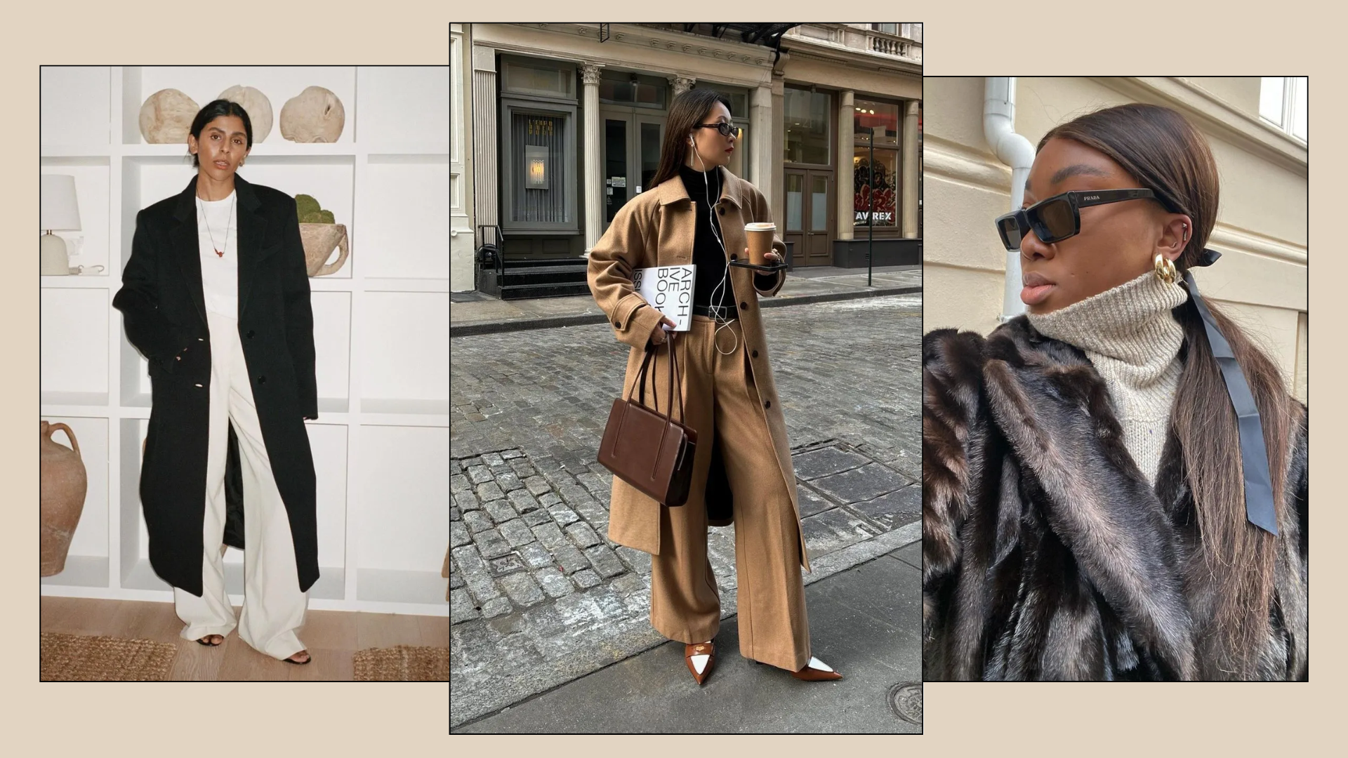 A collage of outfit ideas that answer the question: What to wear to an interview?