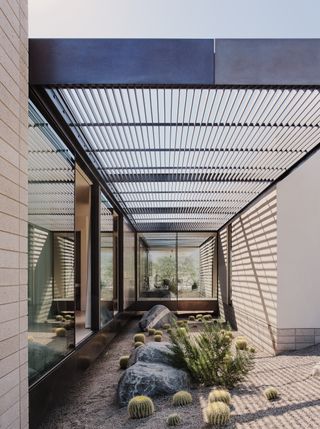 sheltered outdoor area in Desert Palisades house