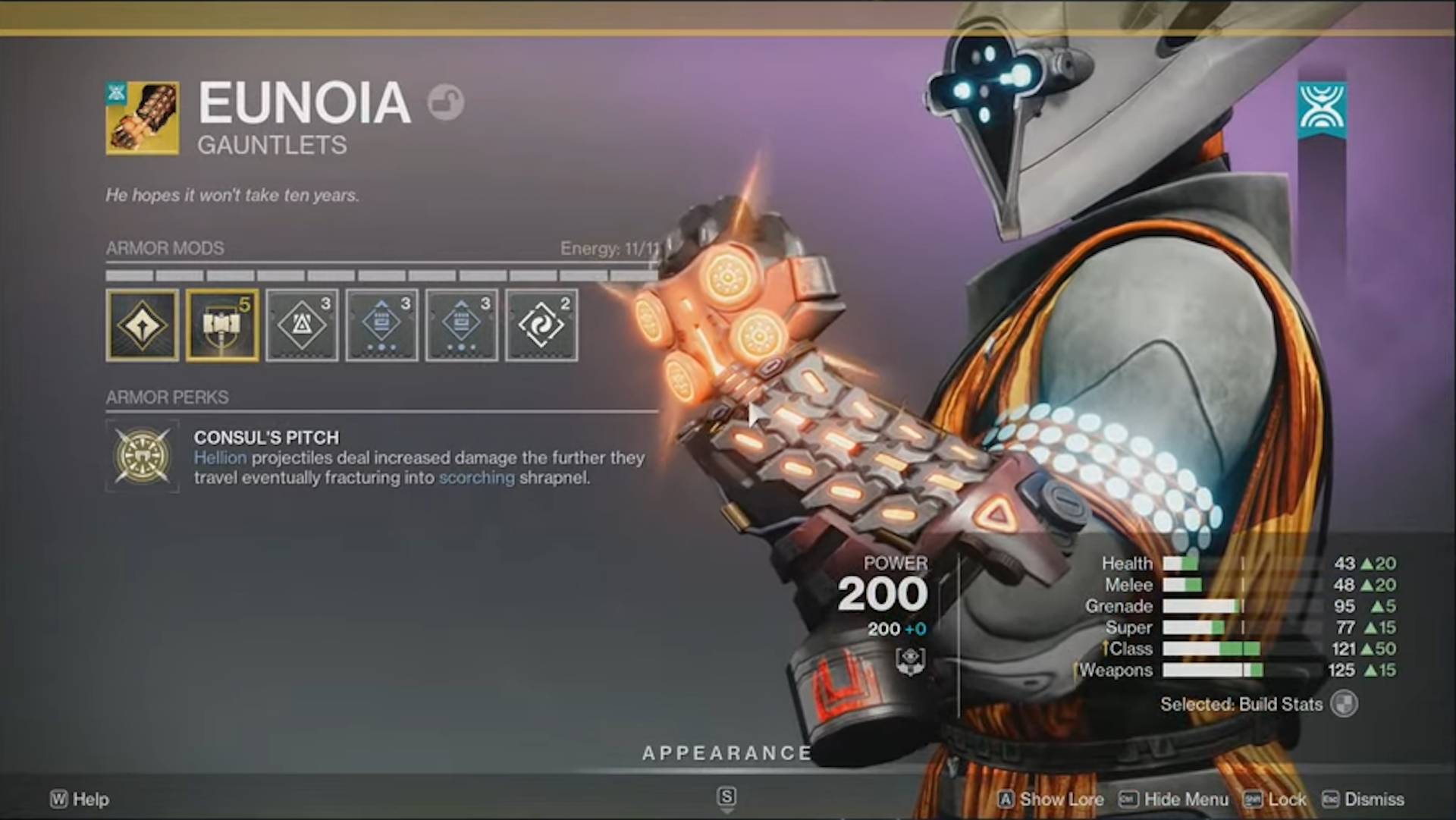 Destiny 2 Edge of Fate Exotic Eunoia warlock gauntlets
