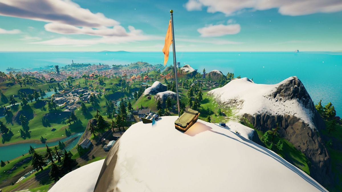 Fortnite spirit crystal at the tallest mountain location