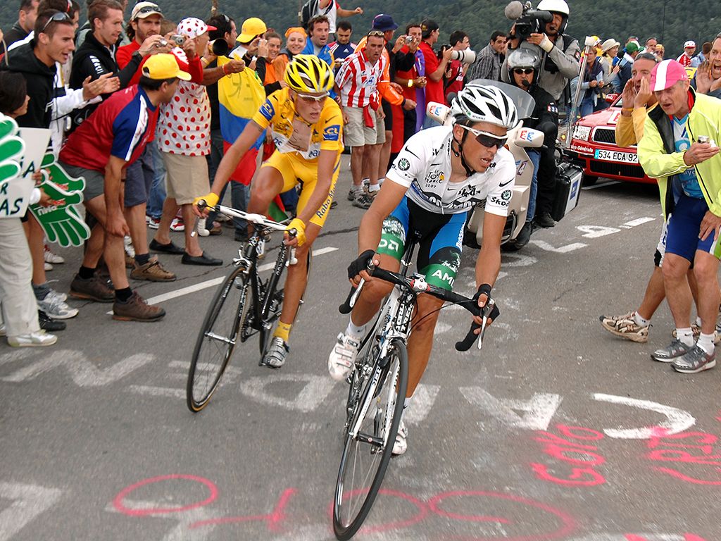 Contador and Rabobank's Michael Rasmussen in the 2007 Tour